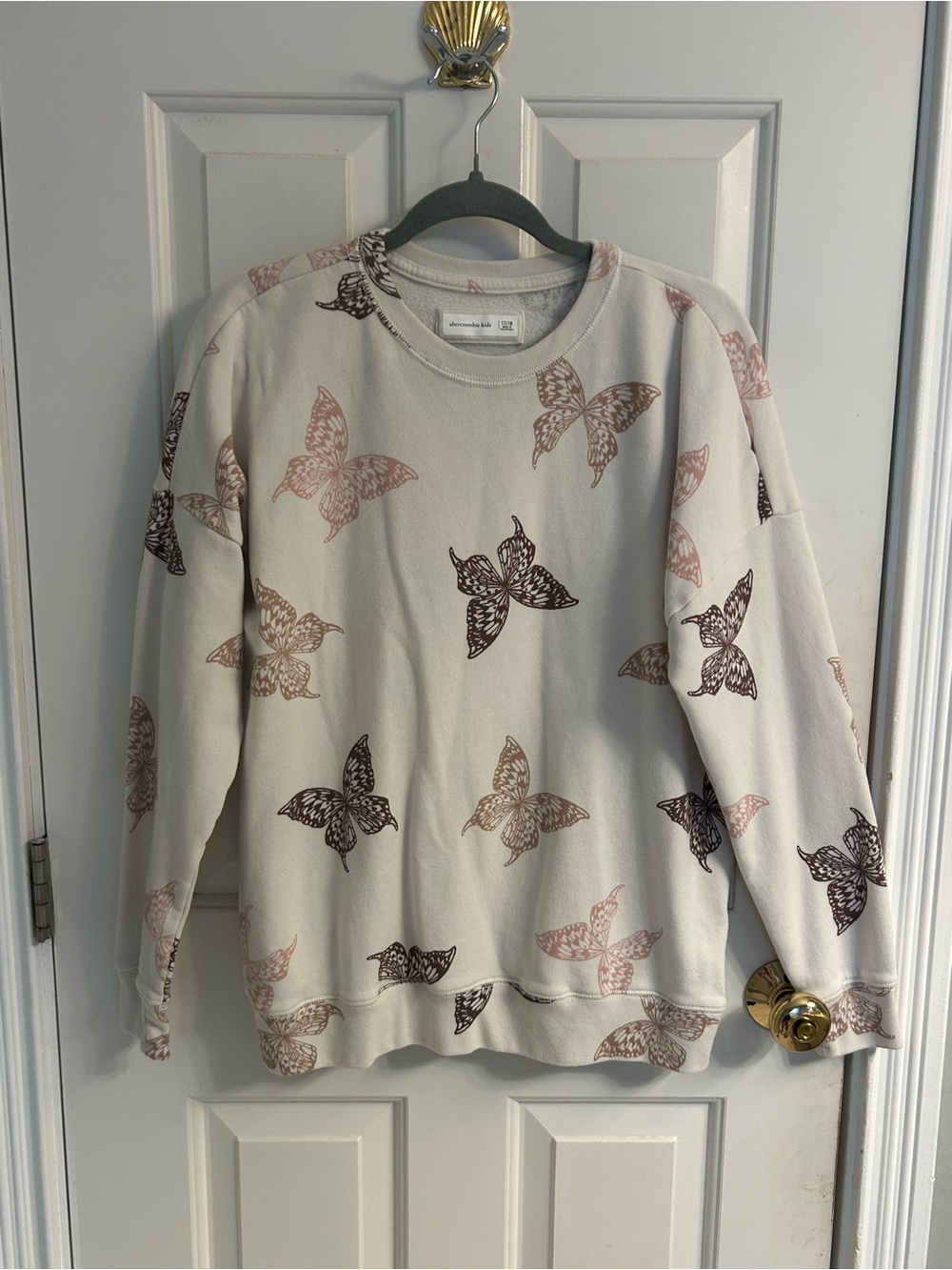 Girls abercrombie kids Cream Butterfly Print Sweatshirt